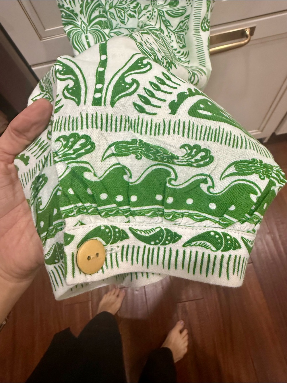 FARM Rio Green & White Tropical Print Jumpsuit — Size M - Picture 9 of 9